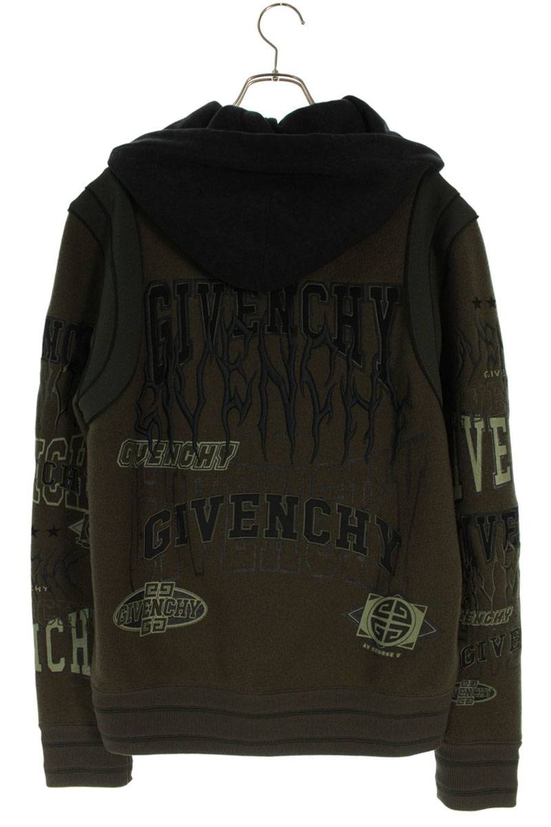 GIVENCHY Wool Hooded Varsity Jacket Khaki Size S