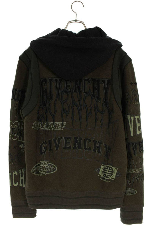 GIVENCHY Wool Hooded Varsity Jacket Khaki Size S