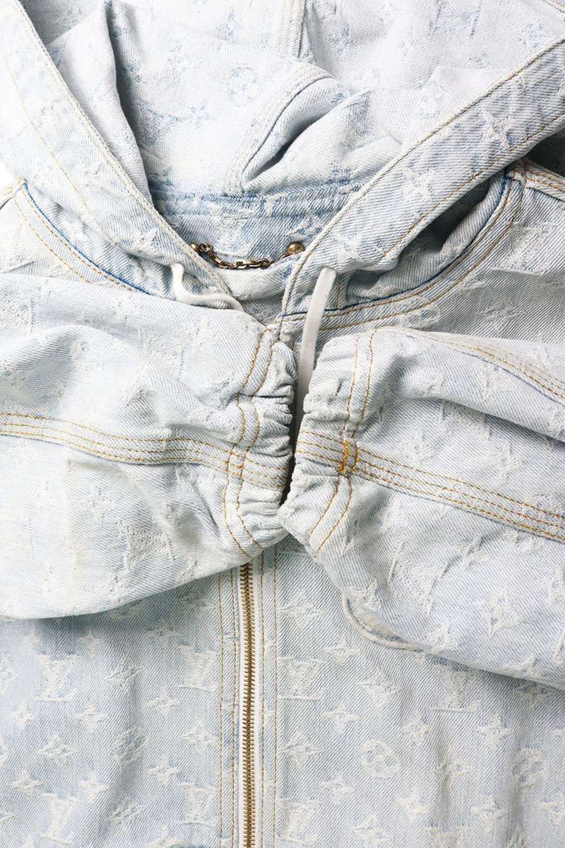 LOUISVUITTON NBA Monogram Denim Hooded Blouson Blue Size S