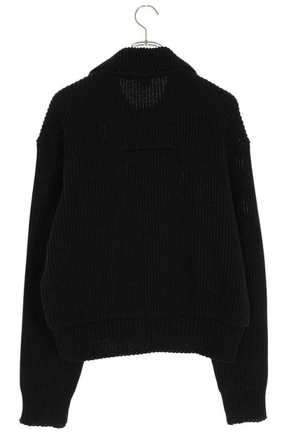 OUAT Metal Zip Up Knit Blouson Black Size L