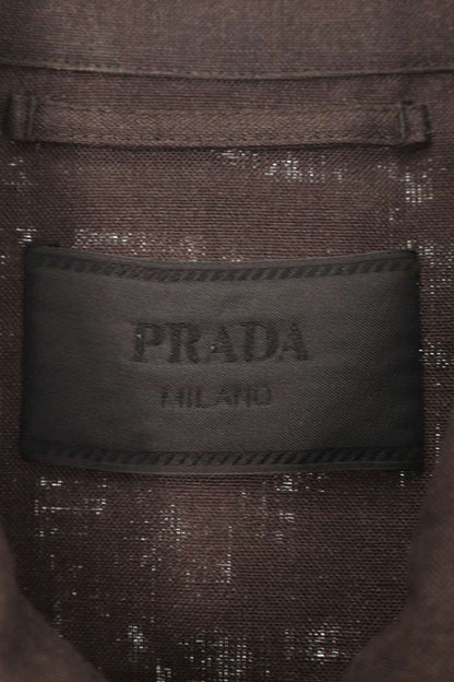 PRADA Mohair Silk Back Logo Patch Zip Blouson Brown Size S
