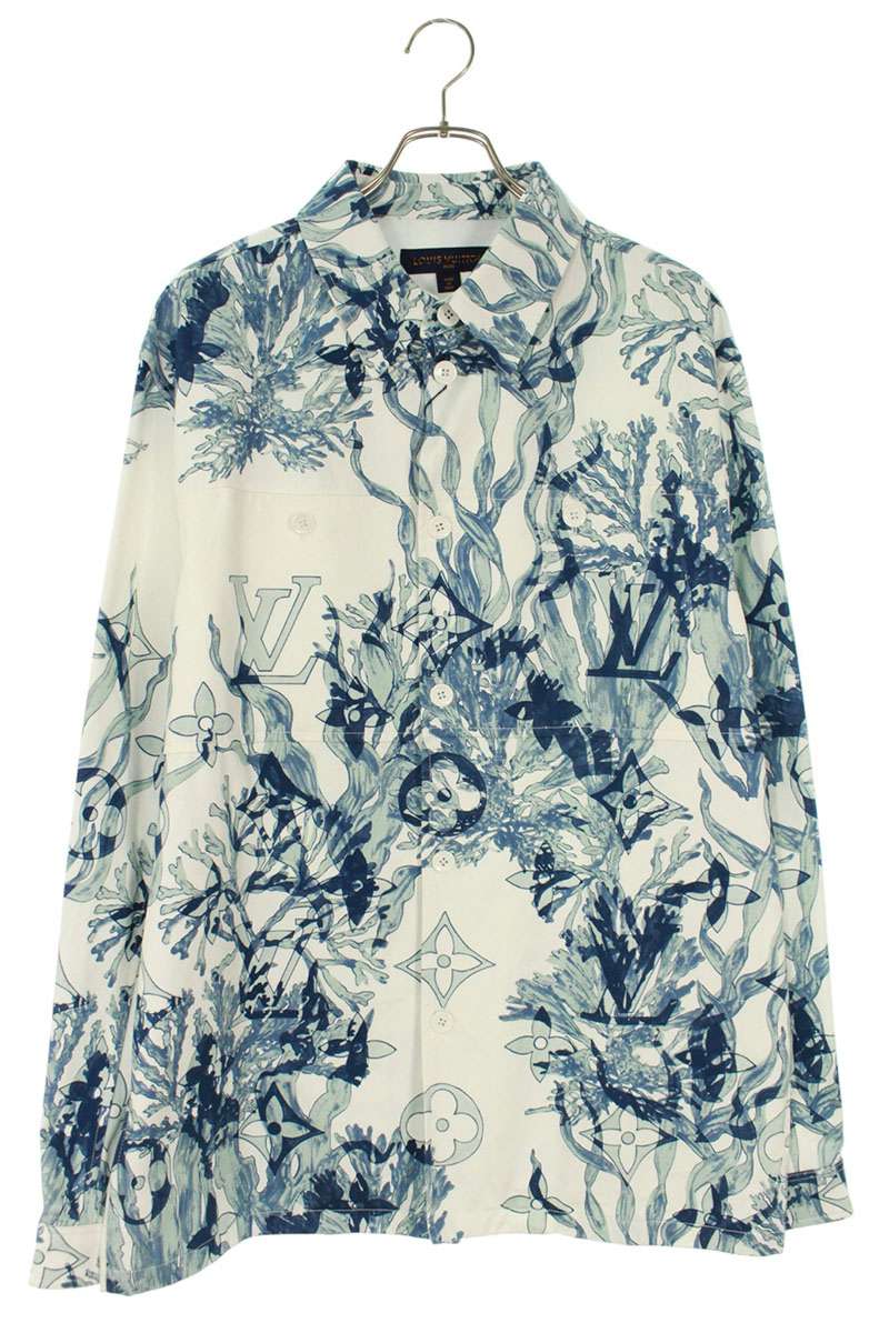LOUISVUITTON LV Logo Printed Cotton Blouson White Size XL