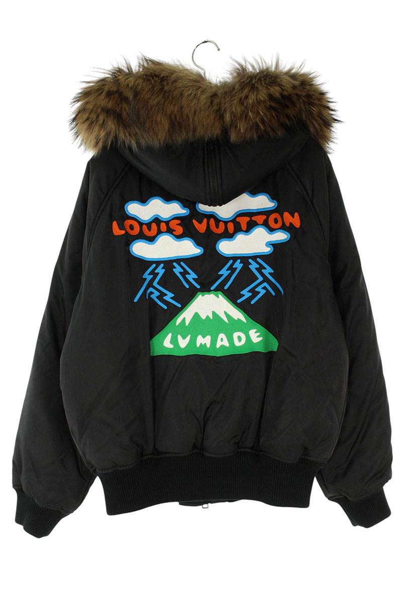 LOUISVUITTON NIGO Aviator Fur Hooded Bomber Jacket Size XL