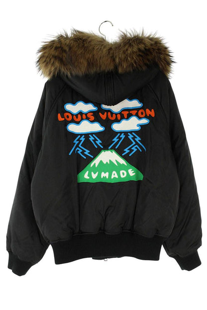 LOUISVUITTON NIGO Aviator Fur Hooded Bomber Jacket Size XL
