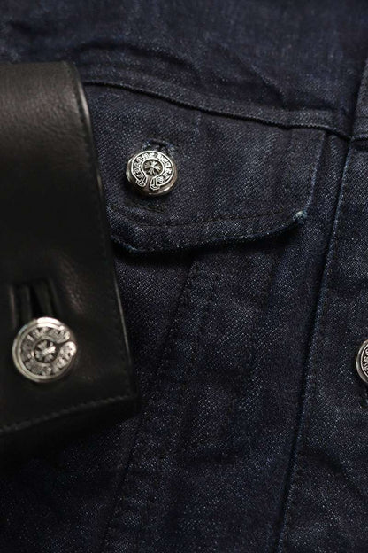 Chrome Hearts Leather Trim Horseshoe Button Blouson Size M
