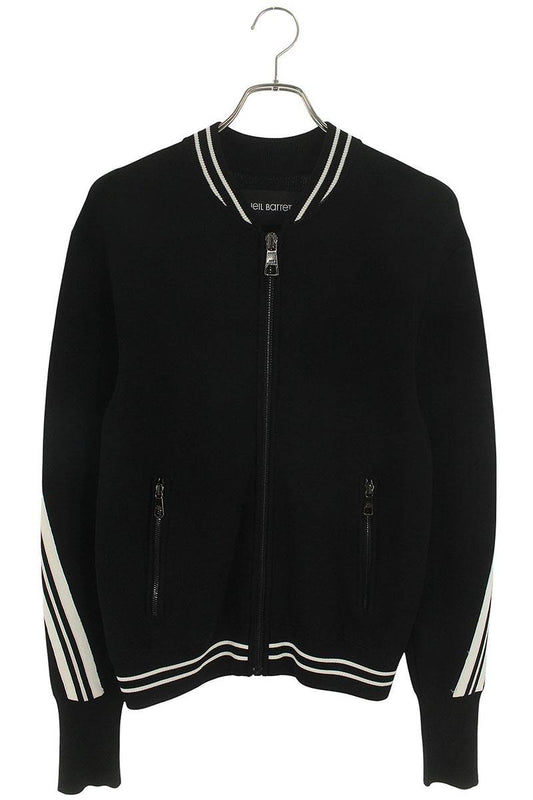 Neil Barrett Line Design Zip Blouson Black White Size S