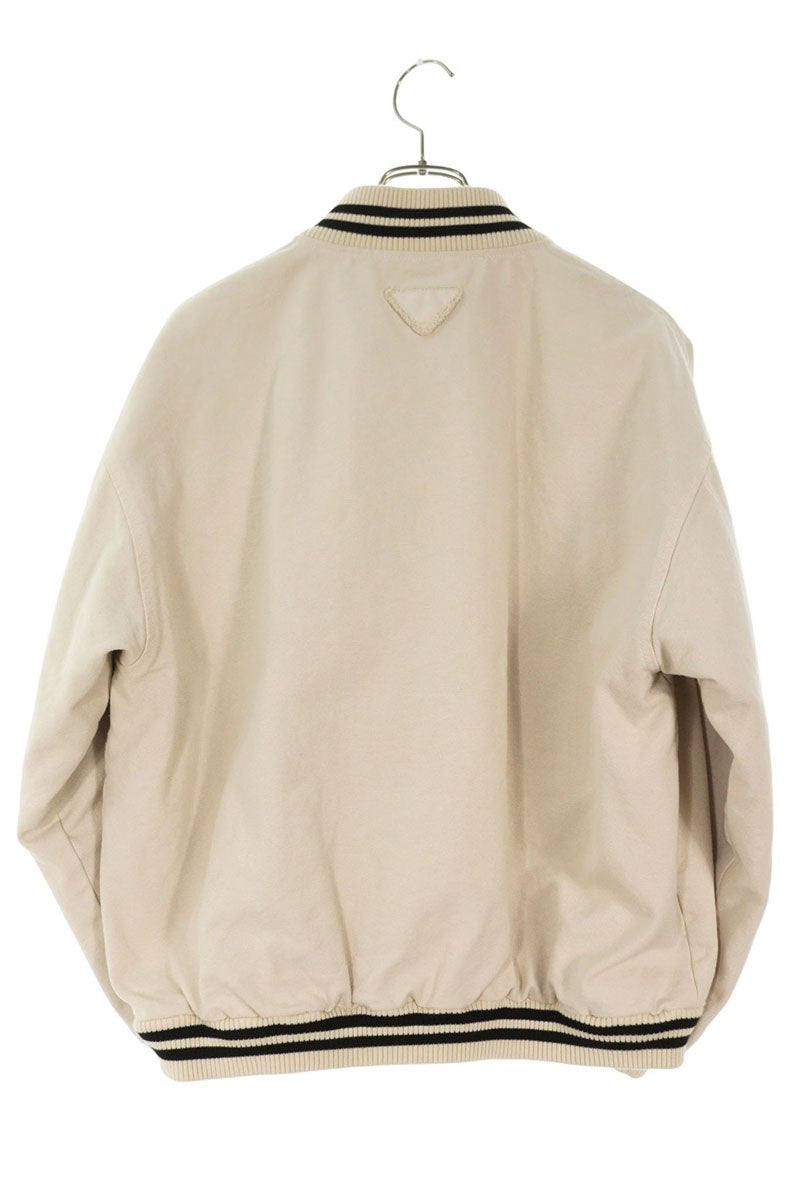 PRADA Cotton Canvas Patchwork Blouson White Size XXS