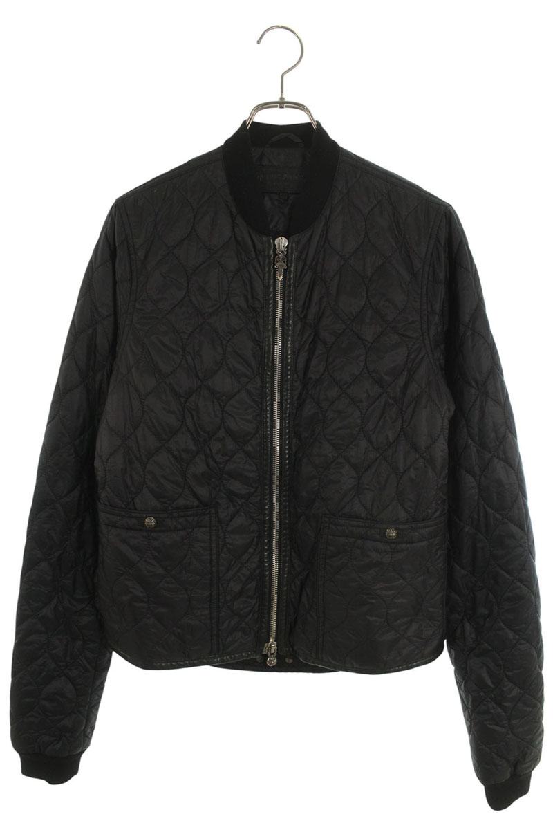 Chrome Hearts Leather Piping Quilted Zip Jacket Black Size M