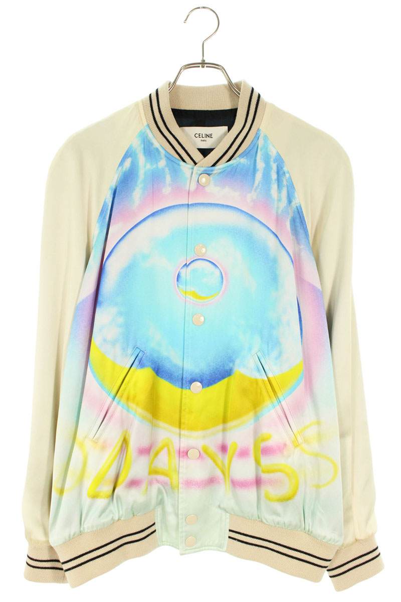 CELINE 22SS Satin Teddy Jacket Multi-Color Size XS