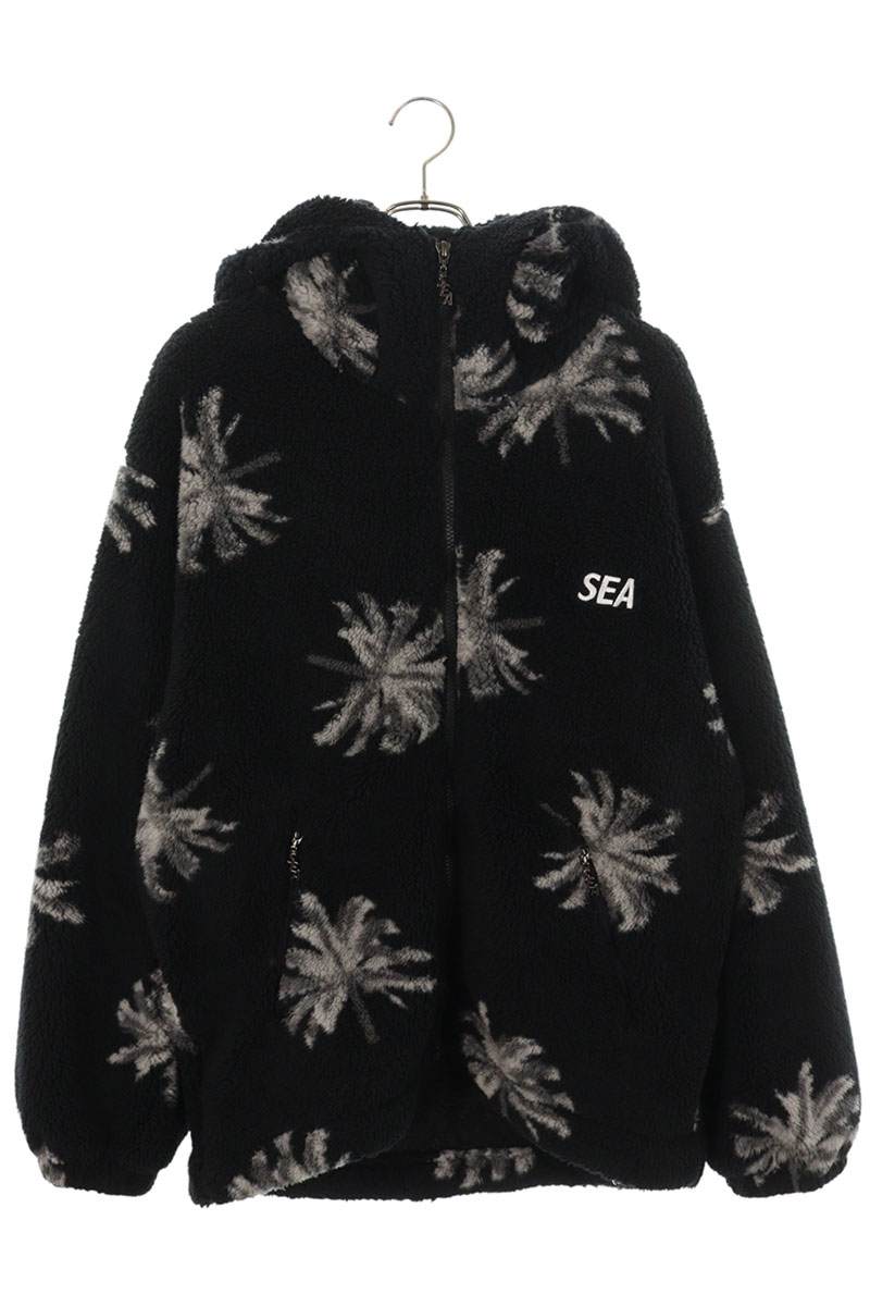 WIND AND SEA Palm Tree Fleece Hoodie Black Size L