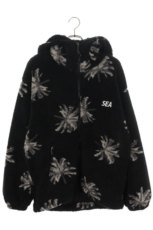 WIND AND SEA Palm Tree Fleece Hoodie Black Size L