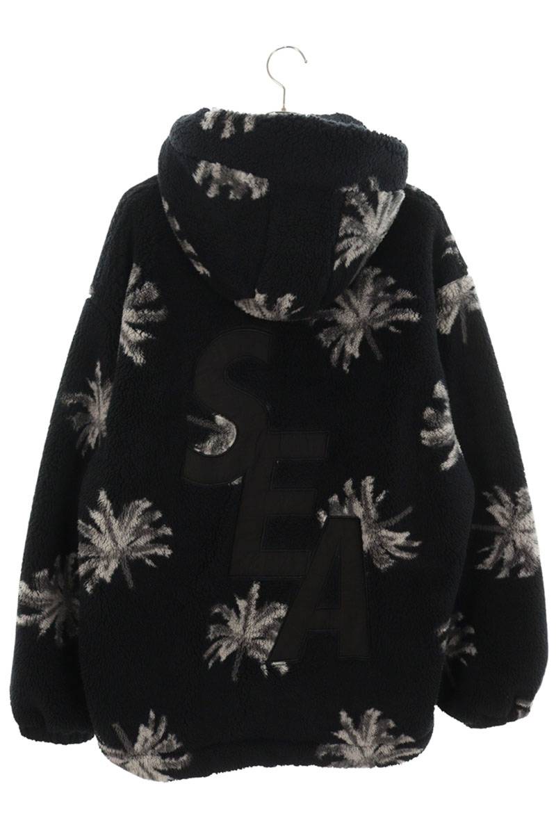 WIND AND SEA Palm Tree Fleece Hoodie Black Size L