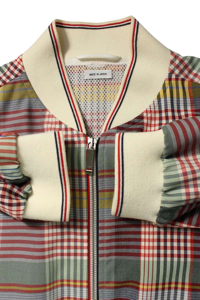 THOM BROWNE Madras Check Wool Zip Jacket Multi Size 1