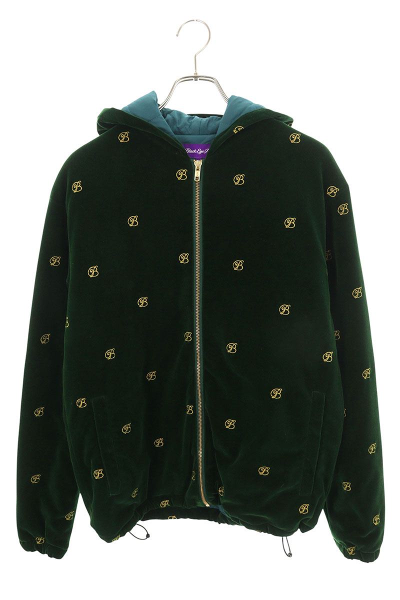 BlackEyePatch B Emblem Hooded Velour Jacket Green Size M