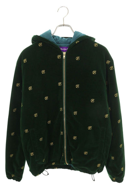 BlackEyePatch B Emblem Hooded Velour Jacket Green Size M