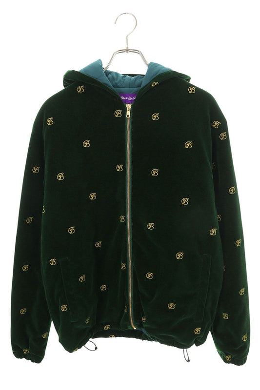 BlackEyePatch B Emblem Hooded Velour Jacket Green Size M
