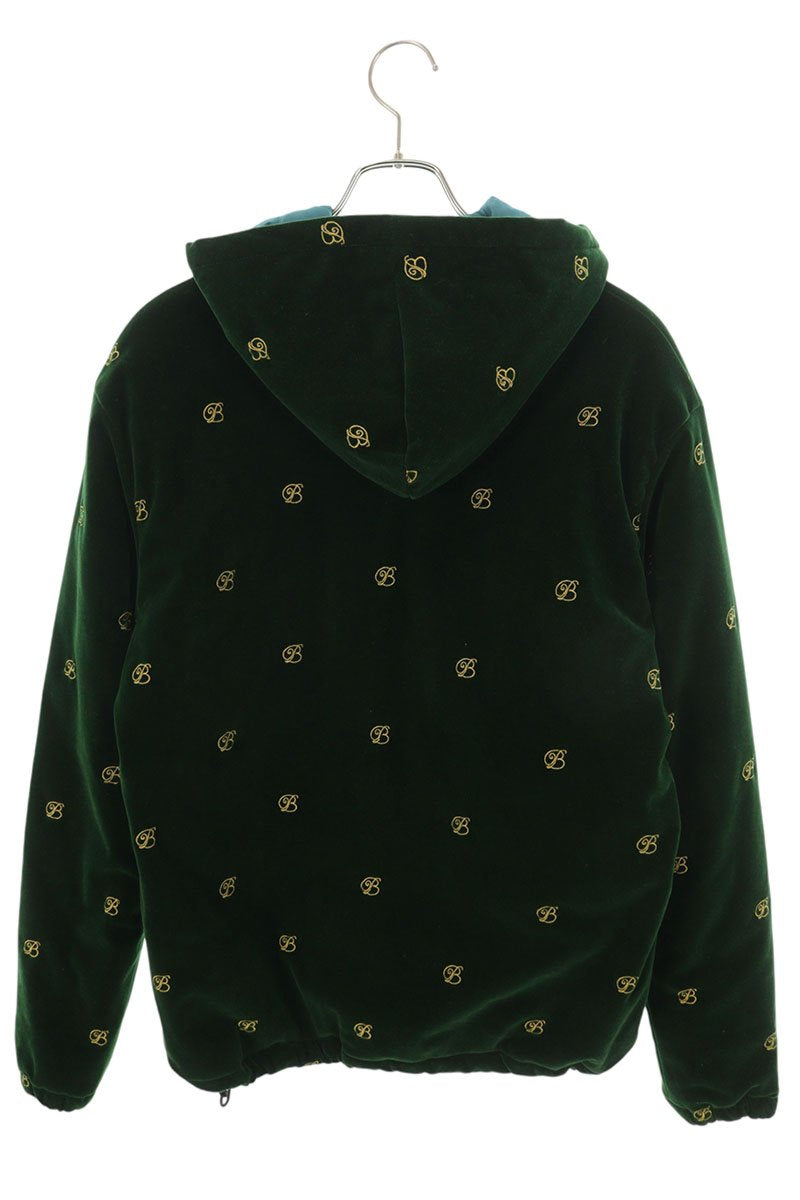 BlackEyePatch B Emblem Hooded Velour Jacket Green Size M