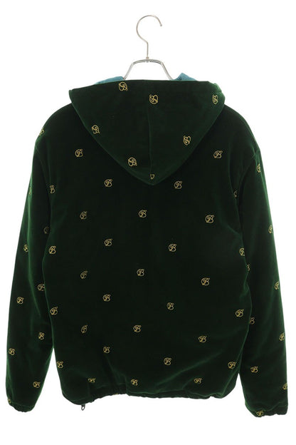 BlackEyePatch B Emblem Hooded Velour Jacket Green Size M