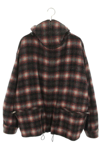 GroundY Hooded Check Wool Blend Jacket Multi Size L