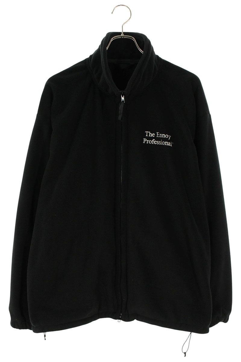 ENNOY Logo Embroidered Fleece Jacket Black Size XL