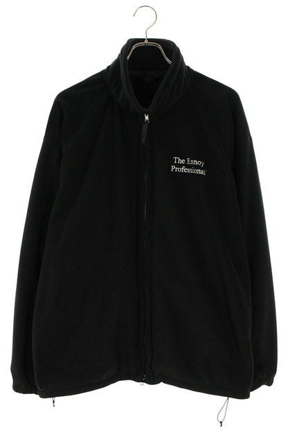 ENNOY Logo Embroidered Fleece Jacket Black Size XL