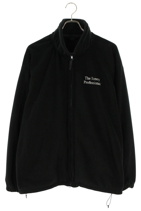 ENNOY Logo Embroidered Fleece Jacket Black Size XL