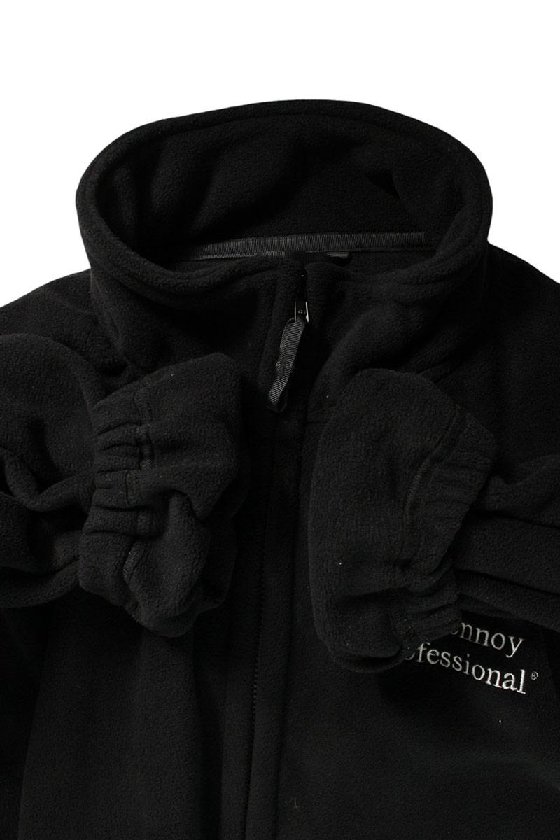 ENNOY Logo Embroidered Fleece Jacket Black Size XL