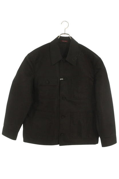GUCCI 24AW Logo Print Cotton Shirt Jacket Brown Size L
