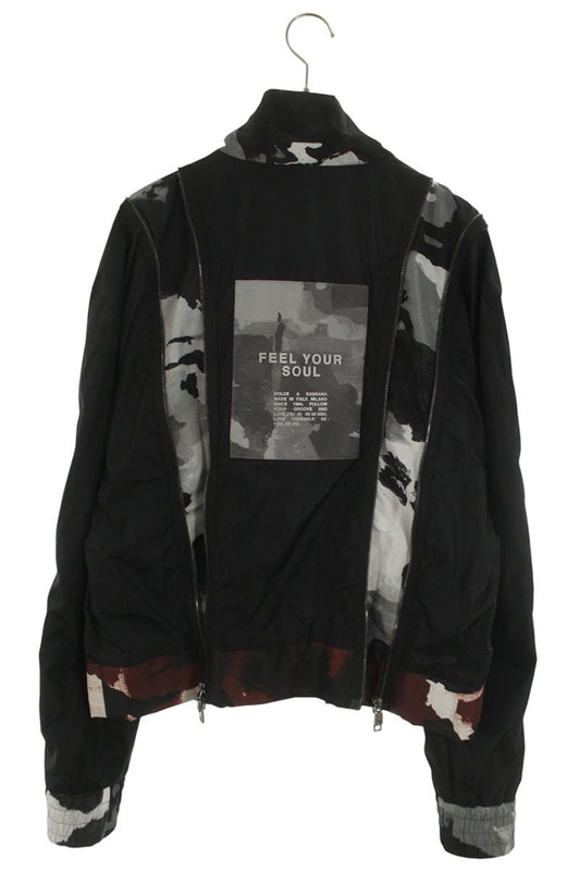 DOLCE & GABBANA Multi-Zip Nylon Jacket Black Size S