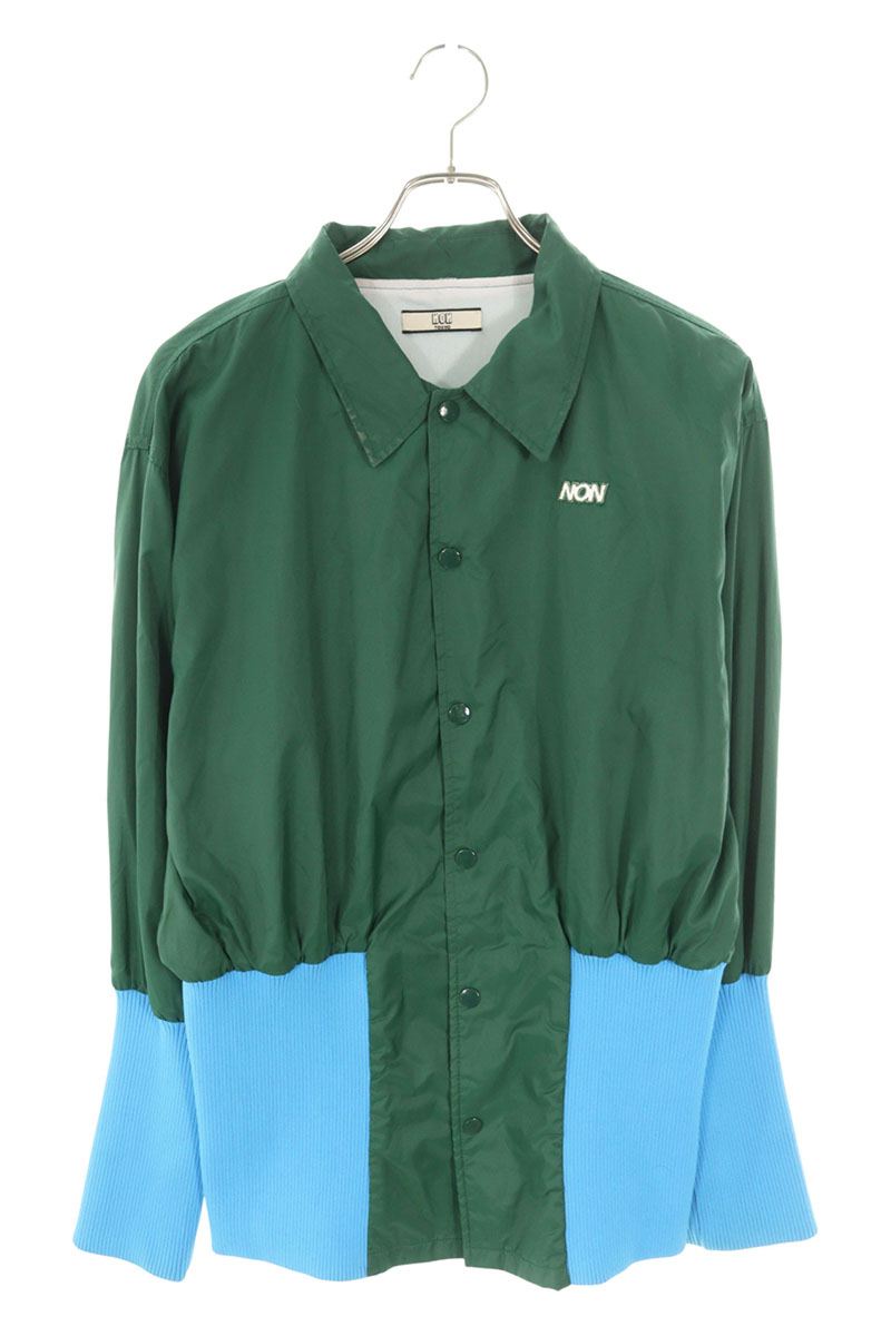 NON TOKYO Ribbed Panel Coach Jacket Green/Blue Size L