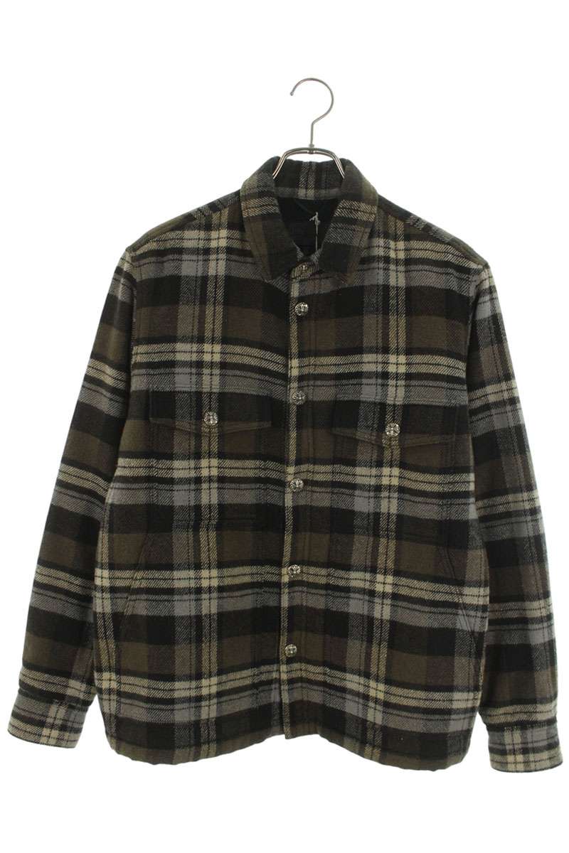 Chrome Hearts WORK DOG Check Cross Ball Fleece Lined Size M