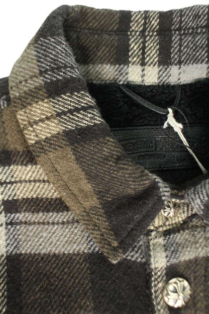 Chrome Hearts WORK DOG Check Cross Ball Fleece Lined Size M