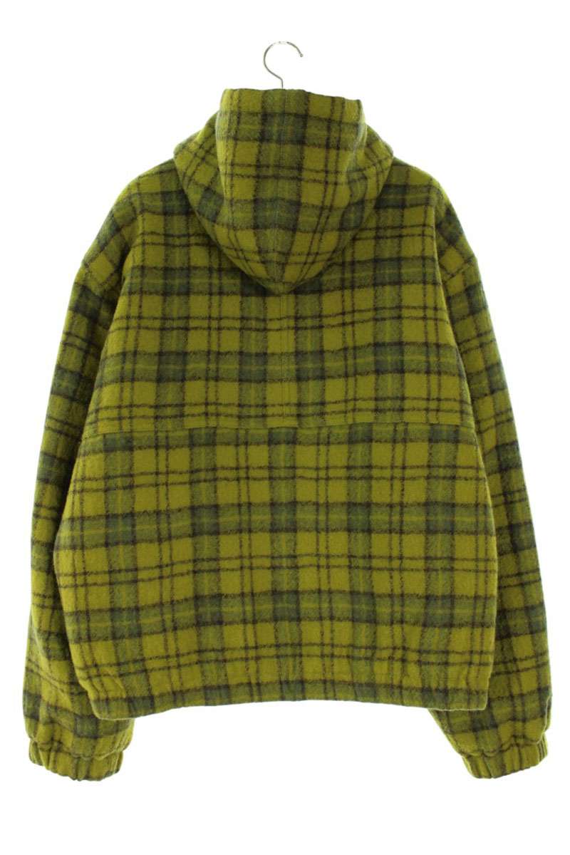STUSSY Quilted Lining Check Wool Jacket Green Size XL