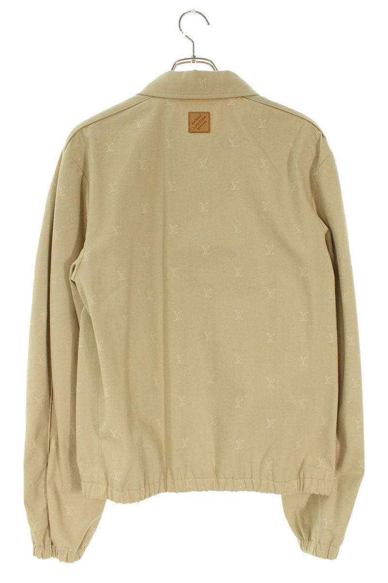 LOUISVUITTON LV Monogram Zip-Up Work Jacket Beige Size M