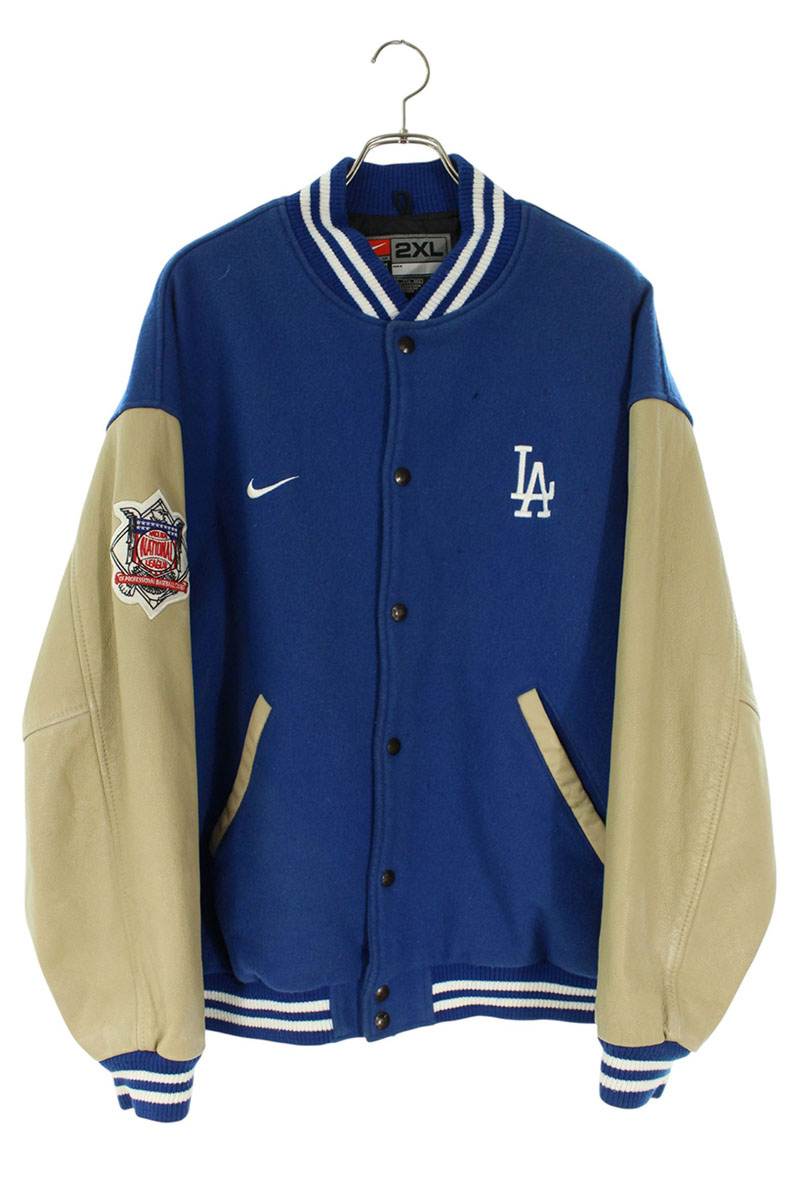 NIKE LA Dodgers Leather Sleeve Award Jacket Multi Size XXL