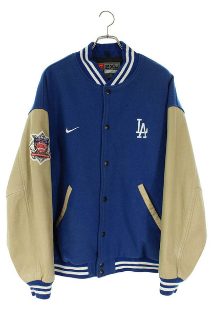 NIKE LA Dodgers Leather Sleeve Award Jacket Multi Size XXL