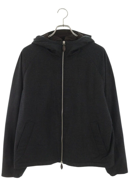 Berluti DAO Calligraphy Leather Wool Zip Blouson Gray Size M