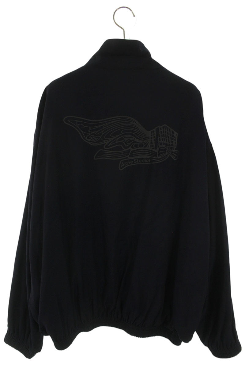 ACNE STUDIOS Back Logo Rayon Zip Jacket Navy Size S