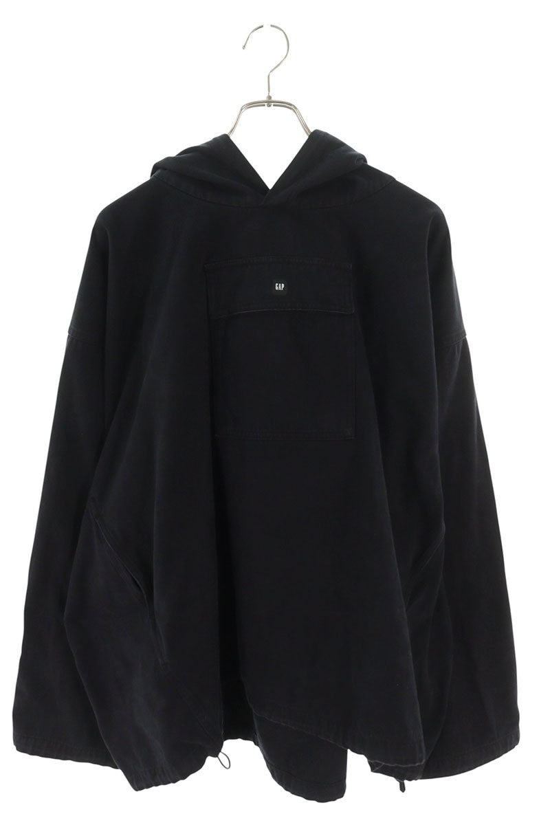 GAP SATEEN ANORAK HOODIE Black Size M