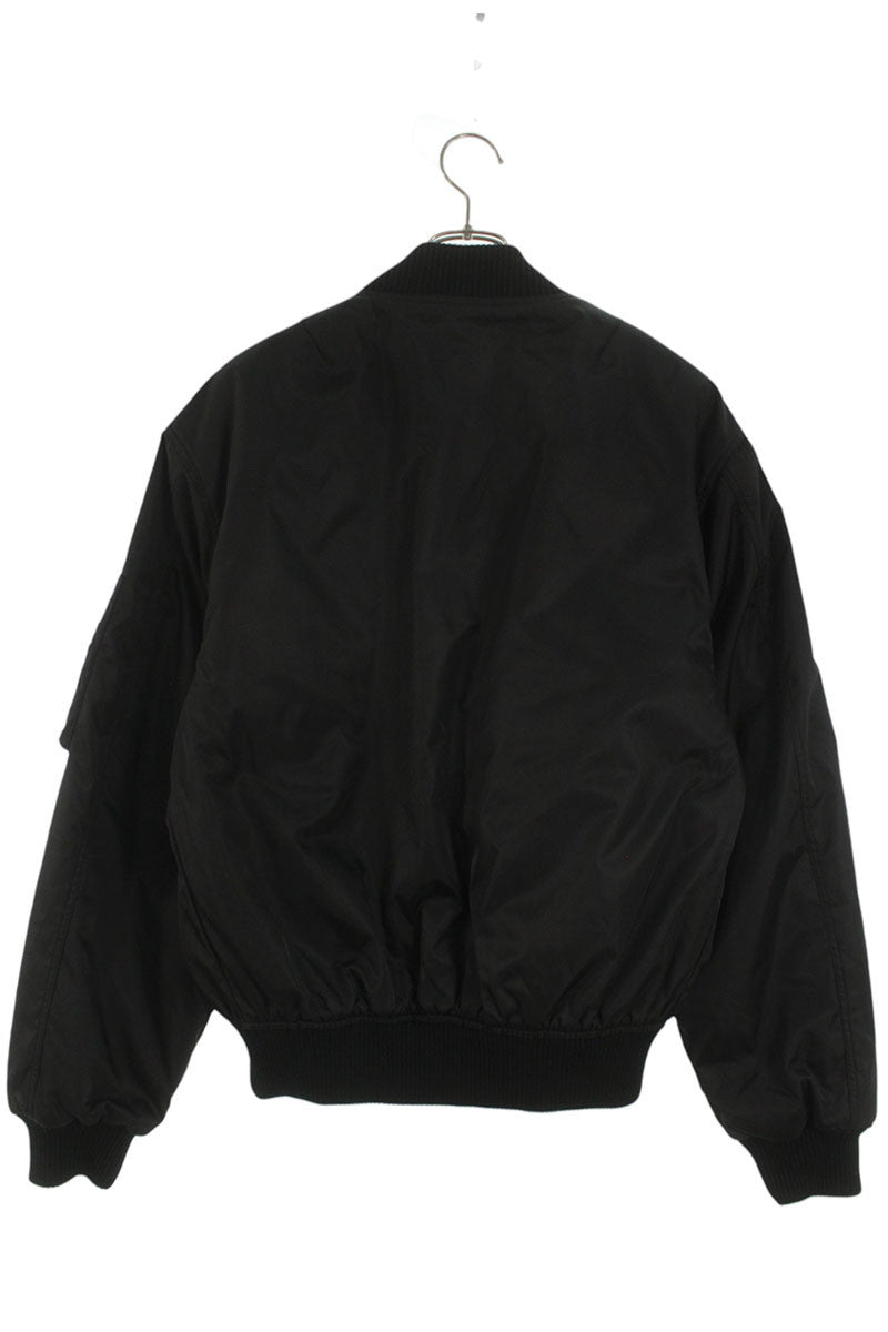 PRADA Triangle Logo Recycled Nylon Bomber Black Size M