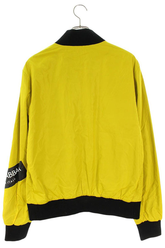 DOLCE & GABBANA Arm Logo Print Nylon Blouson Yellow Size L