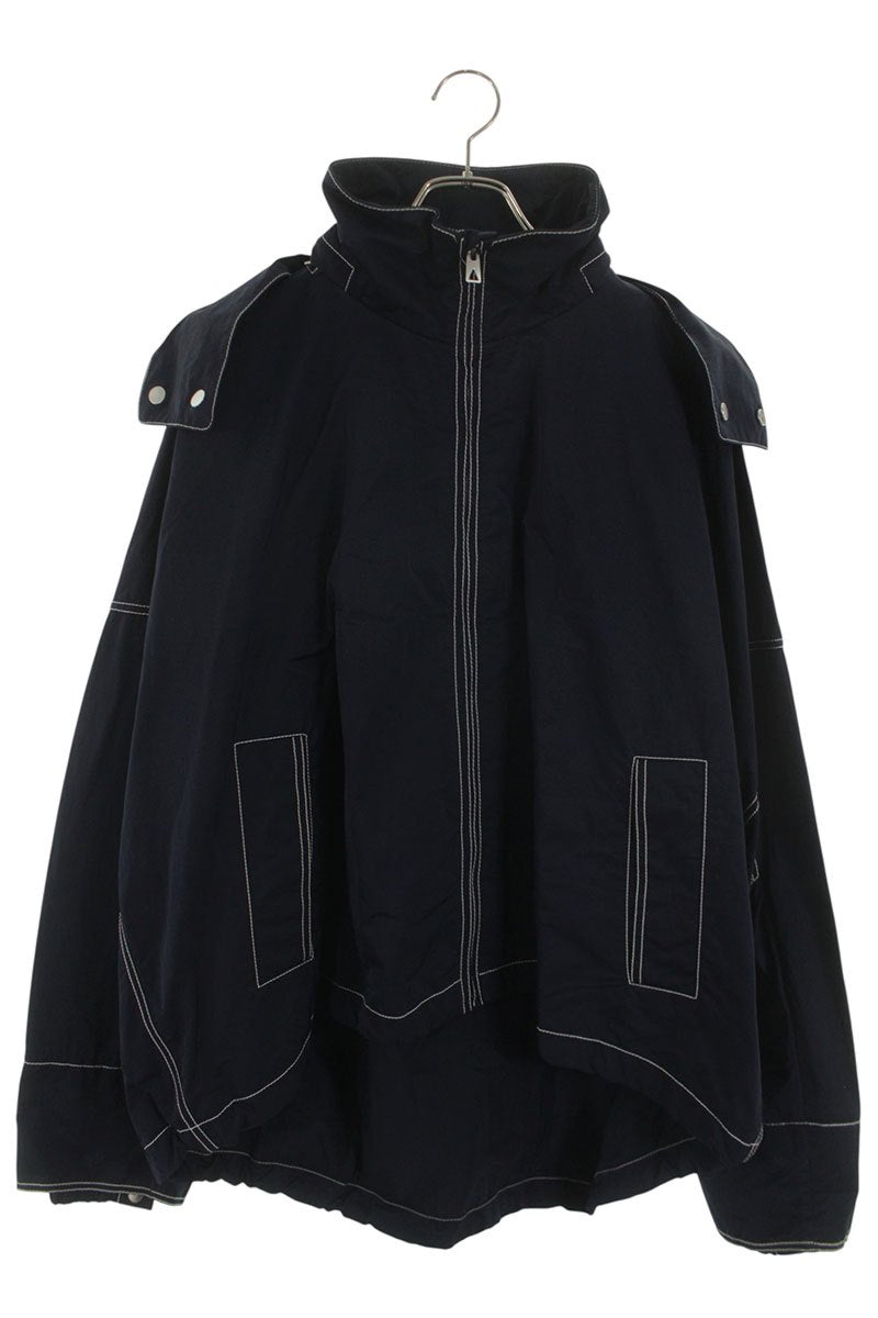 BOTTEGA VENETA Tech Nylon Hooded Zip Blouson Navy Size M