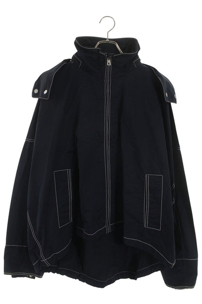 BOTTEGA VENETA Tech Nylon Hooded Zip Blouson Navy Size M