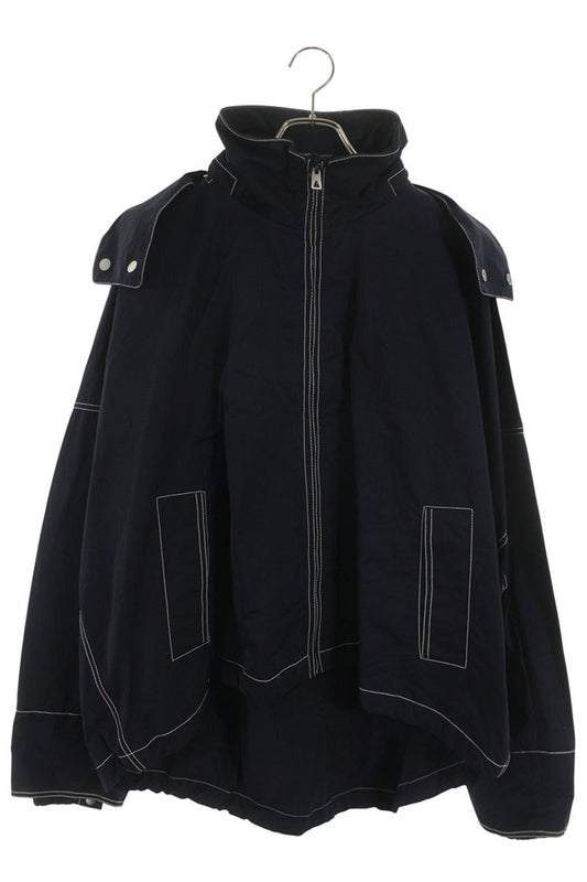 BOTTEGA VENETA Tech Nylon Hooded Zip Blouson Navy Size M