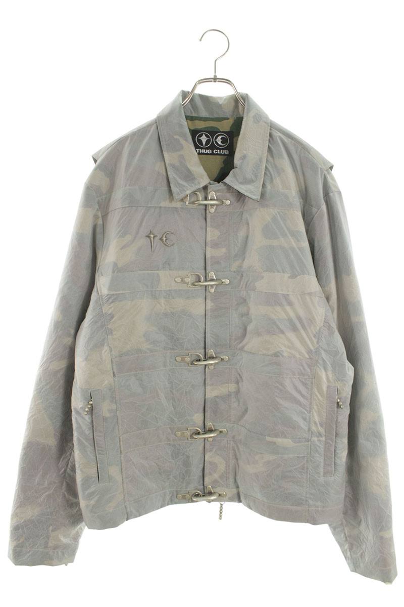 THUG CLUB Clouded Bio Soldier Camo Jacket White Size XL