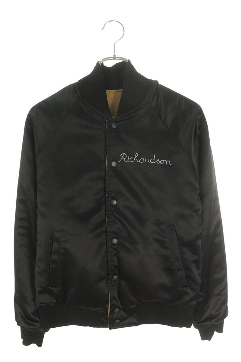 Richardson Reversible Wool Satin Car Club Jacket Blouson Black x Beige Size XS
