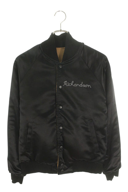Richardson Reversible Wool Satin Car Club Jacket Blouson Black x Beige Size XS