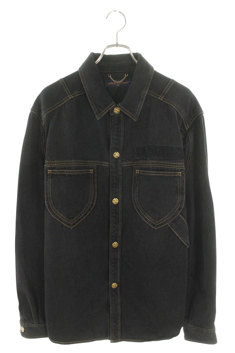 LOUISVUITTON 23SS Logo Embroidered Denim Blouson Size L