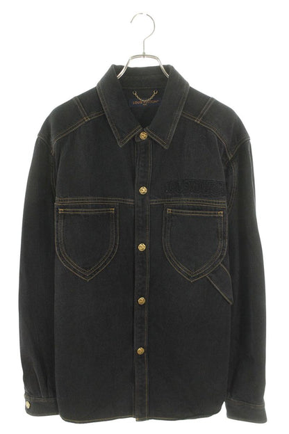 LOUISVUITTON 23SS Logo Embroidered Denim Blouson Size L