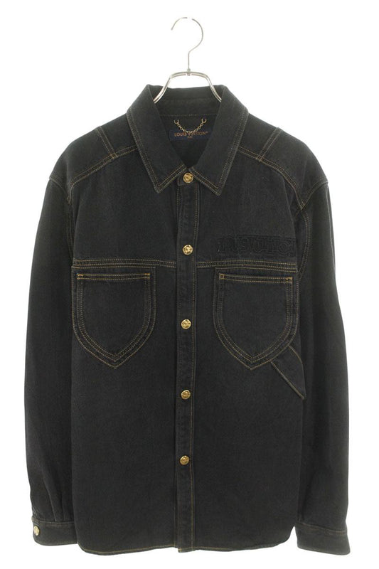 LOUISVUITTON 23SS Logo Embroidered Denim Blouson Size L